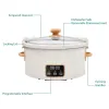 6 Qt Digital Slow Cooker with Locking Lid, Linen Speckle