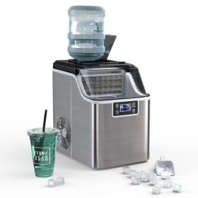 Countertop Home Electric Ice Machine with Scoop (Water Bottle Not Included)