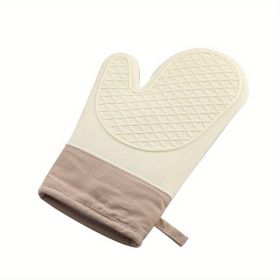 Anti-scalding, Silicone, Heat Resistant, Thickened Gloves; for Baking at High Temperatures, Non-slip
