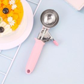 Pink Stainless Steel Semi-automatic Pastry and Ice Cream Scoop
