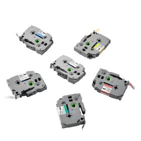 Label Maker Tape, 6 Pack, 0.47 in / 12 mm Colored Label Maker Refills Compatible for Various Types of Brother P-Touch