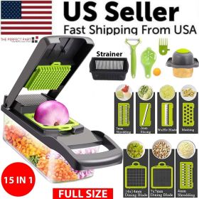 15-In-1 Vegetable Fruit Chopper Cutter Dicer Slicer