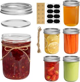 Small Mason Jars 8 oz 6Pcs, Half Pint Regular Mouth Mason Jar with Lids and Seal Bands, Glass Canning Jars for Jam, Jelly, Spice, Meal Prep, Honey