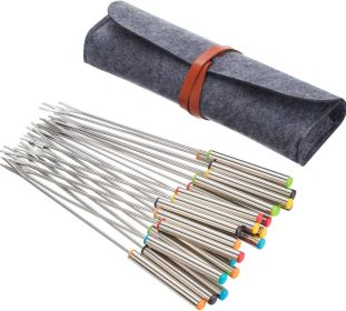 9.5 Inch Stainless Steel Fondue Forks, Heat Resistant Handle for Cheese, Chocolate, Meat, Roasting Marshmallows (24-piece set)