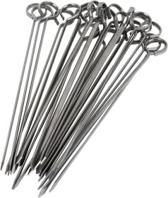 24 Pack Kabob Skewers for Grilling 8 Inch - BBQ Grill Grilling Accessories, Stainless Steel, Pack of 24