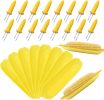Corn Dishes and Holders - 16 Pack Holders, 8 Pack Dishes - Stainless Steel, Perfect for Corn on the Cob