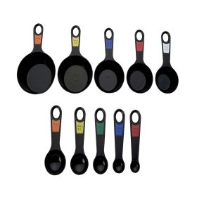 Farberware Professional 10-Piece Nesting Plastic Measuring Cup and Spoon Set (Black)