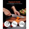 Kitchen Knife Set with Block and Sharpener, 15 Piece German High Carbon Stainless Steel Sharp Knife Set, Kitchen Cutlery with Ergonomic Handle