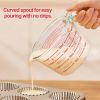 6 Pcs Glass Measuring Cups with Lids Set, 1-Cup, 2-Cup, 4-Cup Measuring Jugs with Handle, Nesting Liquid Measuring Cups for Kitchen