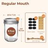 Small Mason Jars 8 oz 6Pcs, Half Pint Regular Mouth Mason Jar with Lids and Seal Bands, Glass Canning Jars for Jam, Jelly, Spice, Meal Prep, Honey