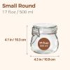 Airtight Glass Jars with Lids 17oz Small Food Storage Container Set of 6 - Airtight Canister with Clear Preserving Seal Wire Clip Fastening for Kitche