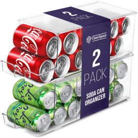 Soda Can Organizer Soda Can Dispenser for Refrigerator - Fridge Organizer Stackable Drink Organizer for Fridge or Refrigerator - Holds 12 Cans Each