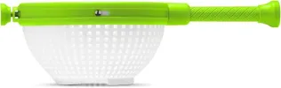Spina Easy-To-Use Salad Spinner, Non-Scratch, Nylon Spinning Colander, Lettuce Spinner, Colander with Collapsible Handle, Green
