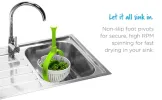 Spina Easy-To-Use Salad Spinner, Non-Scratch, Nylon Spinning Colander, Lettuce Spinner, Colander with Collapsible Handle, Green