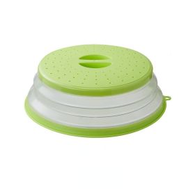 Microwave Cover For Food; 1pc Microwave Splatter Cover; Heating Folding Cover; Silicone Fresh-keeping Cover; Oil-proof Splash-proof Cover (Color: Green)