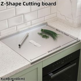 XXL 304 Stainless Steel Cutting Board  Anti-Slip & Mildew-Proof! No More Moldy Wooden Boards | Heavy-Duty & Food-Safe, Easy to Clean â€“ Chop Meat (size: Z-Shape 40cmÃ—60cm)