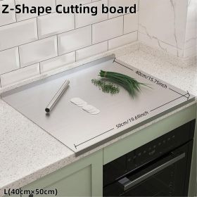 XXL 304 Stainless Steel Cutting Board  Anti-Slip & Mildew-Proof! No More Moldy Wooden Boards | Heavy-Duty & Food-Safe, Easy to Clean â€“ Chop Meat (size: Z-Shape 40cmÃ—50cm)
