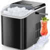 Countertop Ice Maker with Handle, 26lbs/24H Portable Ice Machine, 9 Bullet Ice Cubes Ready in 6 Mins, Self-Cleaning, Quiet Compact Ice Maker for Home