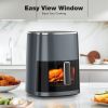 Air Fryer 6 Quart Capacity with Window Square Air Fryer 12-in-1 Air Fry, Roast, Reheat, Dehydrate, Bake, Steam with 400F